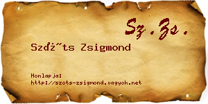 Szőts Zsigmond névjegykártya