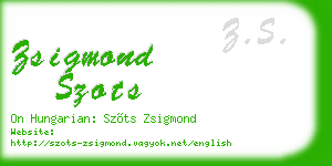 zsigmond szots business card