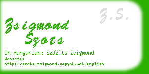 zsigmond szots business card